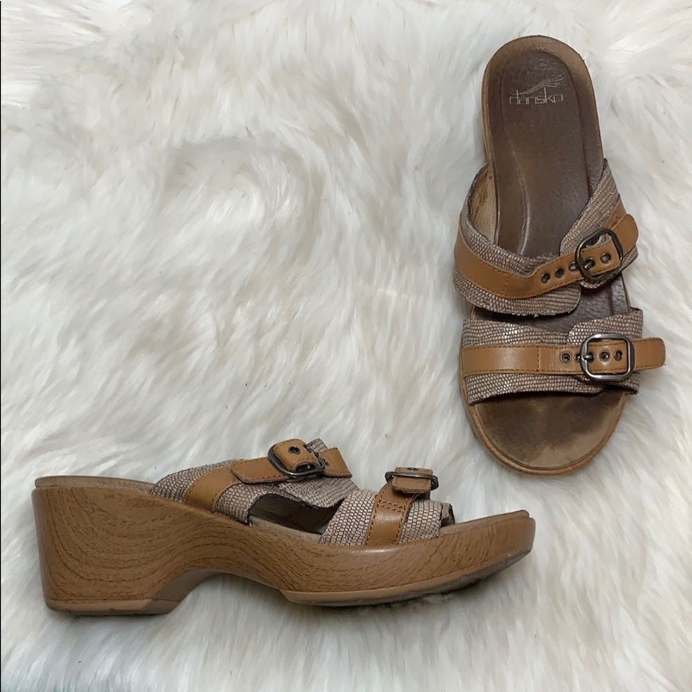 Dansko Sophie‎ Brown Slide Sandals Sz 38/7.5-8